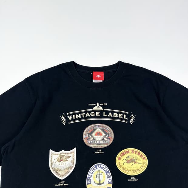 VTG 빈티지 기린이치방 블랙 반팔티 (L)
