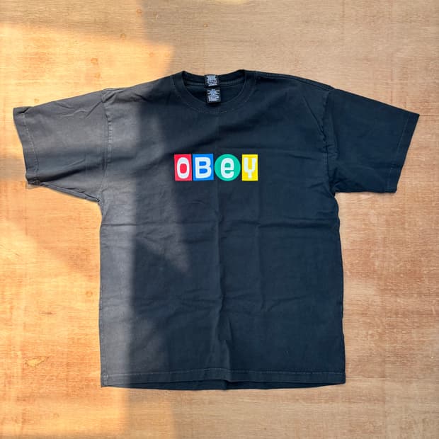 OBEY Multi-Color Block Logo Tee  오베이