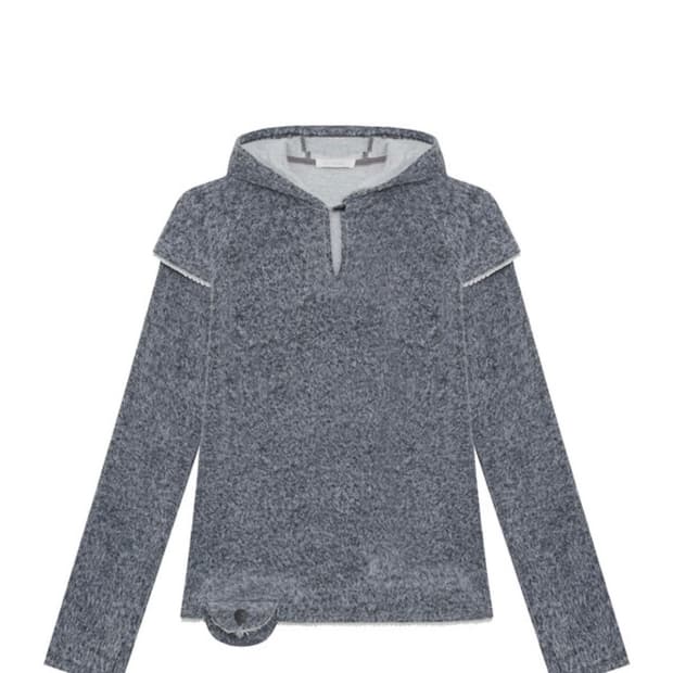 퓨레 Cap Sleeve Hoodie / Charcoal