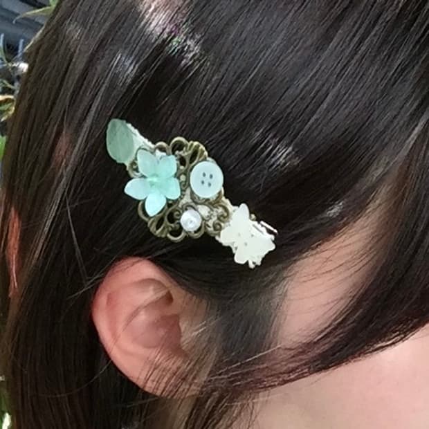 {오리엔탈} 비즈원석 헤어핀