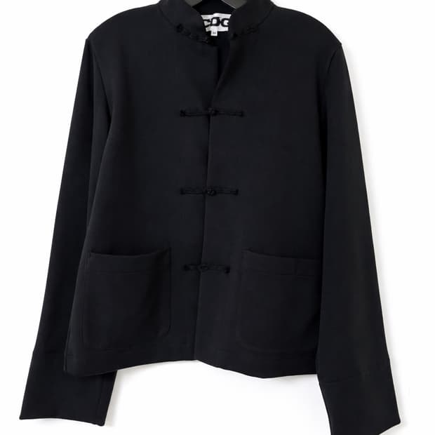 CDG 차이나 자켓 폴리에스터 저지 블랙