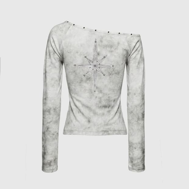 배드블러드 Viper Cotton Rib Asymmetric Top