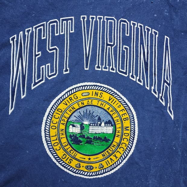 90s 웨스트버지니아 WEST VIRGINIA 컬리지 티셔츠