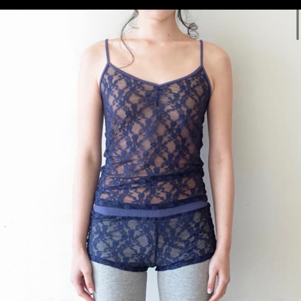 [fe.3] lace sleeveless (navy)