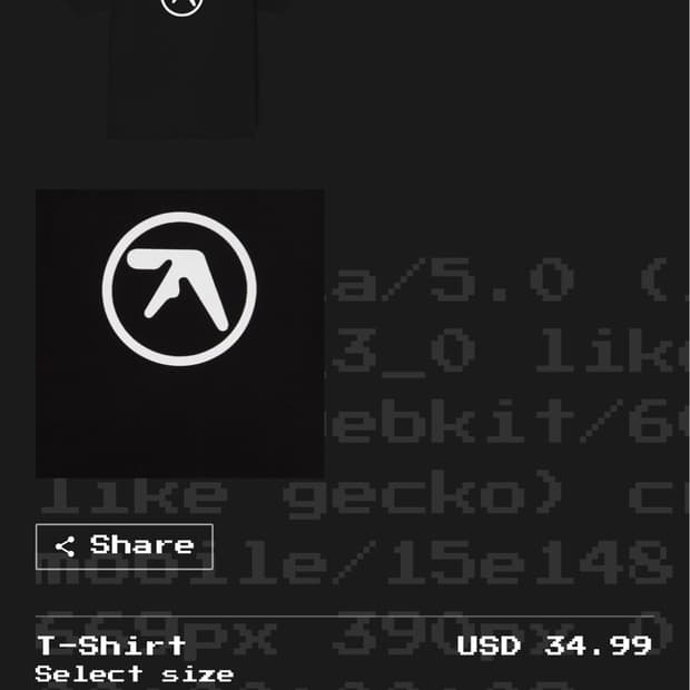 에이펙스트윈 aphex twin 머천 반팔 s 구매해요 