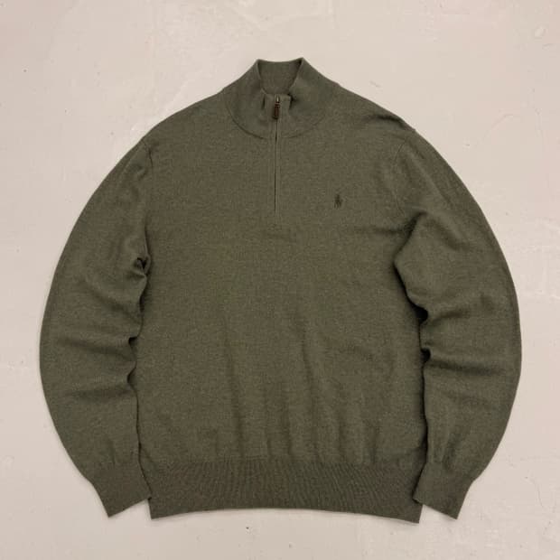 폴로 신형카키 하프집업 니트