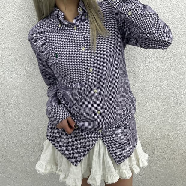 폴로 랄프로렌 그린포니 퍼플 체크 셔츠 14