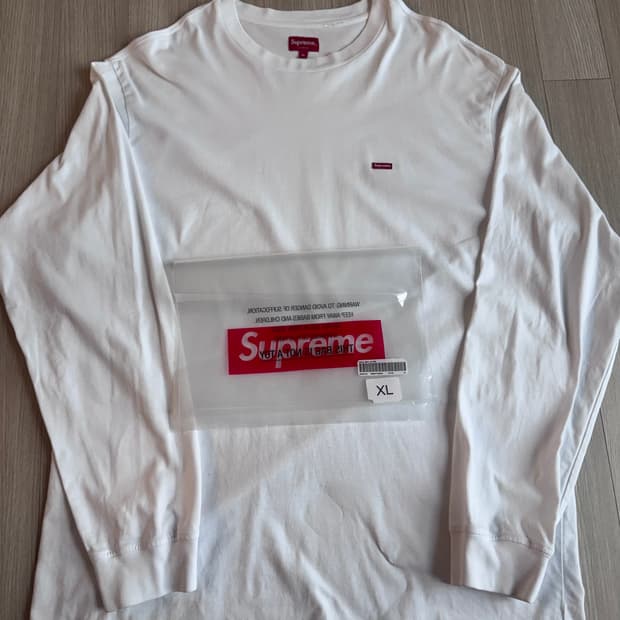 슈프림 스몰 박스로고 롱슬리브 화이트 XL