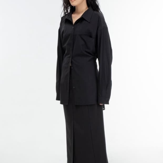 김미더영 오버 실루엣 셔츠 블랙