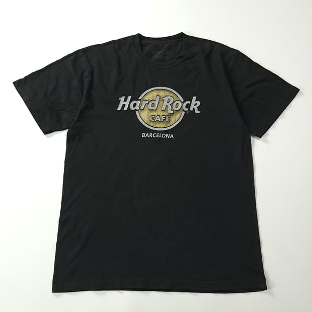 CK402 L 하드락카페 바르셀로나 블랙 반팔 티셔츠