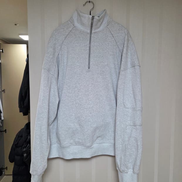 준지 24 FW 레이서 절개 하프집업 저지 풀오버 그레이 1