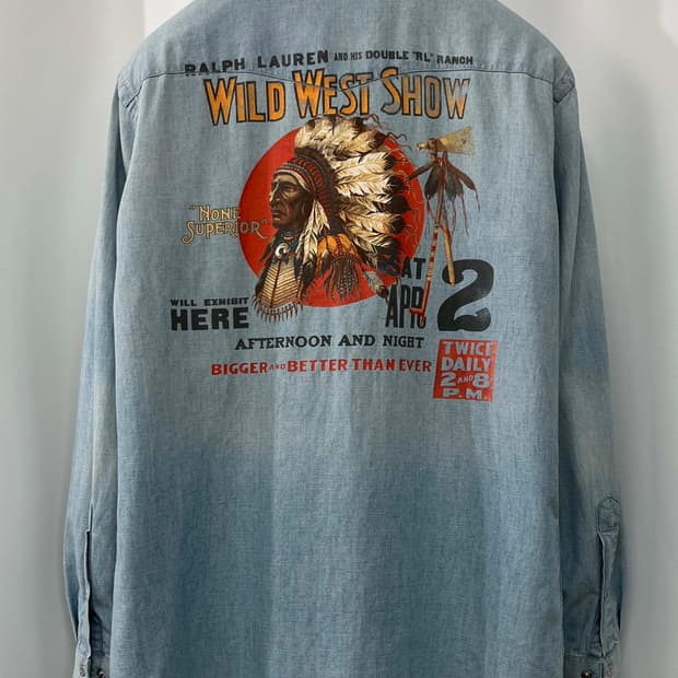 폴로 랄프로렌 콘초 인디언헤드 사우스 웨스턴 데님셔츠
