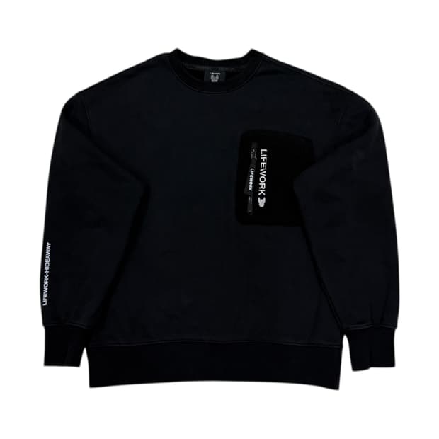 라이프워크 포켓 스웻셔츠 맨투맨 블랙 XS