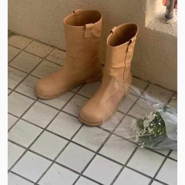 빈티지 미들 부츠 3cm 베이지 [240]