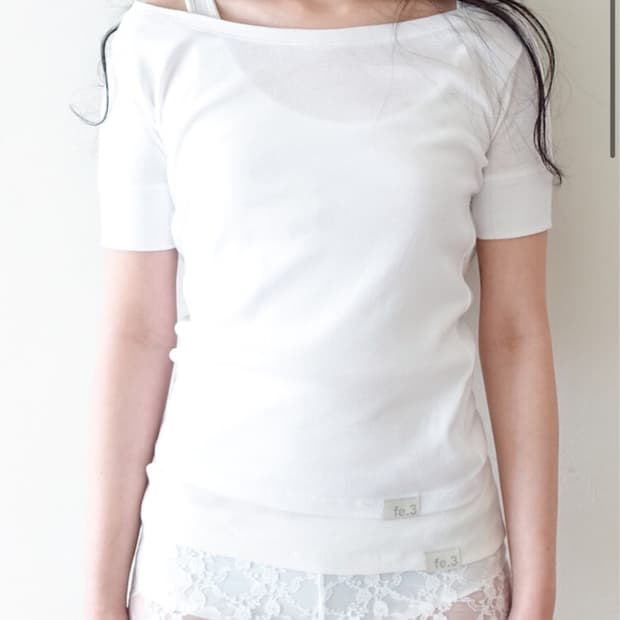 샵페어리 rib half top (white)