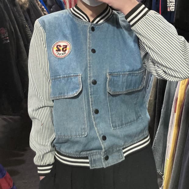 [IM]vtg 크롭 바시티 자켓