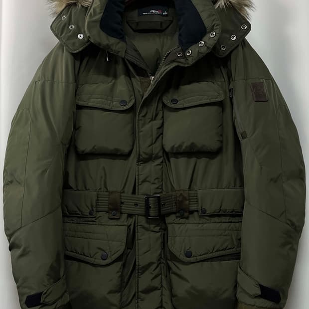 폴로 랄프로렌 올리브 콜드웨더 로버다운 자켓