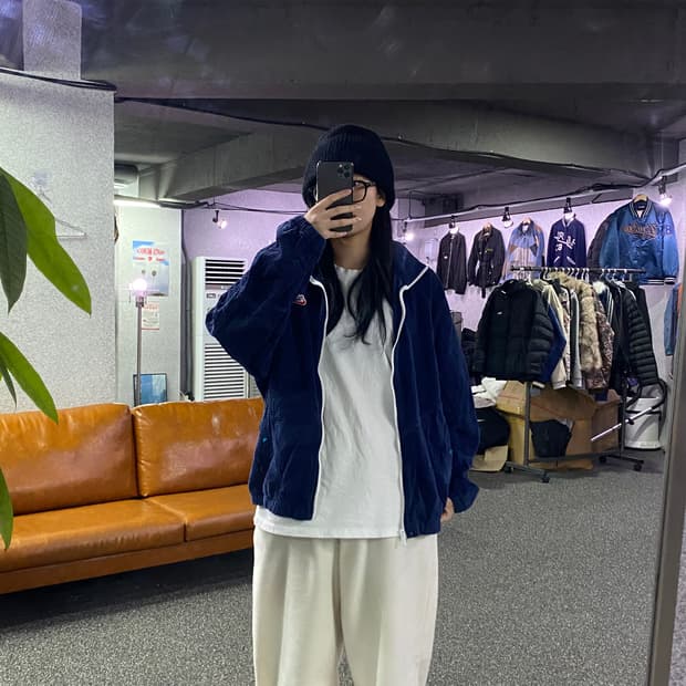 나이키 코듀로이 네이비 집업 B3175