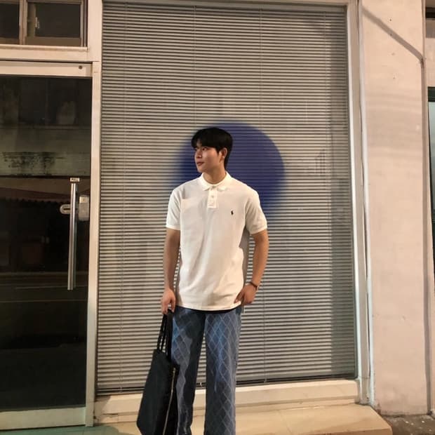 폴로 정품 반팔 pk티 큐알 커스텀슬림