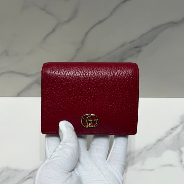 [정품] S급 구찌 마몬트 중지갑 레드