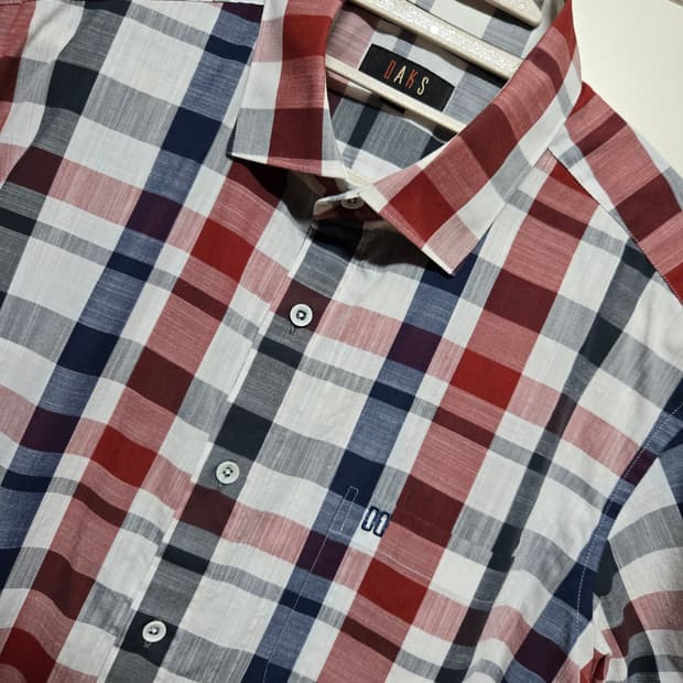 닥스 남성 체크 반팔셔츠(105사이즈)