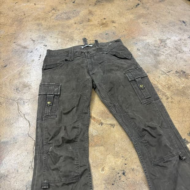 [정품/48] 빈티지 워싱 카키 카고 바지