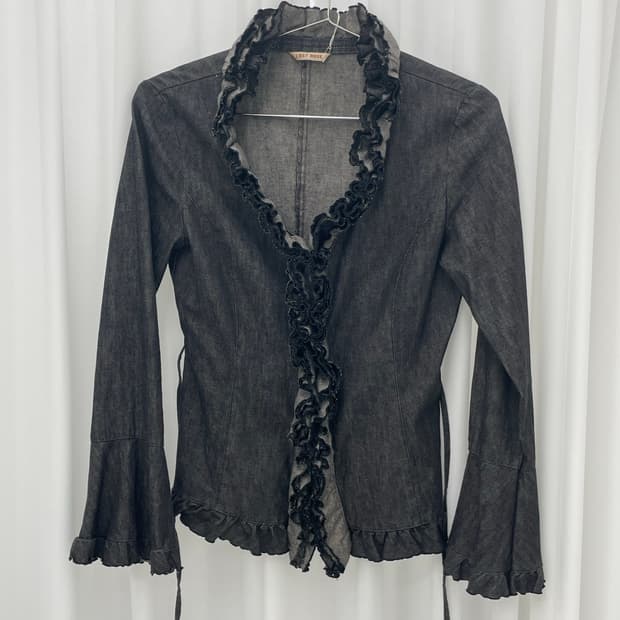 frill denim jacket