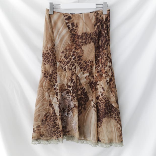 leopard frill flower skirt 