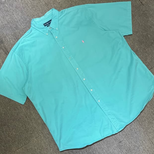 (3XL) POLO 폴로 랄프로렌 솔리드 반팔 셔츠 블레이크
