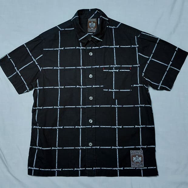 [S/150] Strange Heaven 그래피티 백로고 체크 반팔