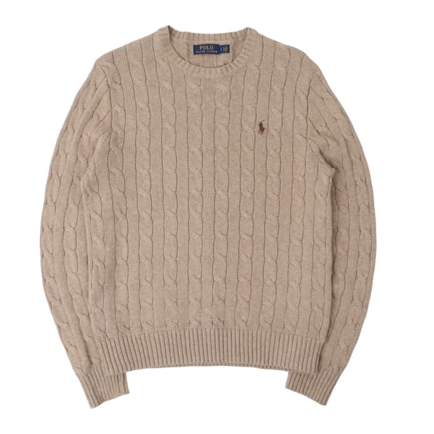 폴로 랄프로렌 베이지 케이블 니트 스웨터