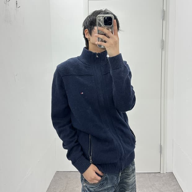 TOMMY HILFIGER 2 way 니트 집업