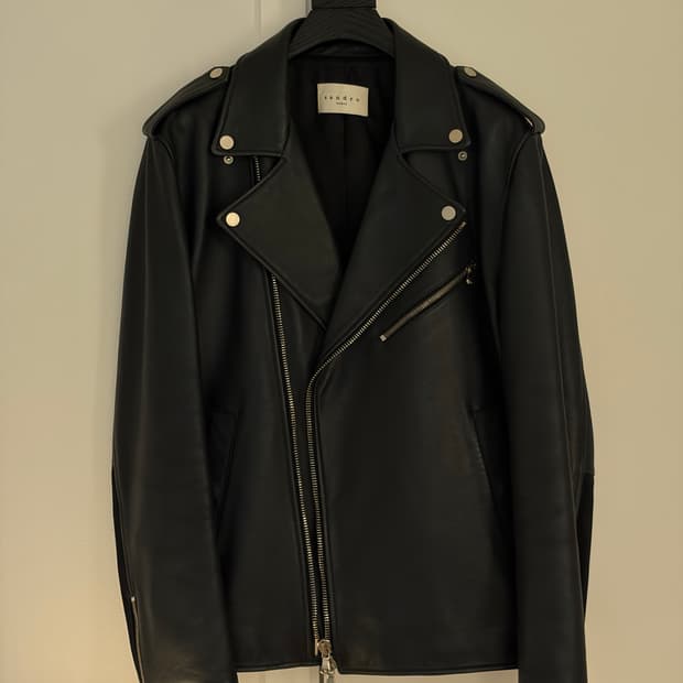 [50] 산드로 리이더자켓 가죽자켓 네이비
