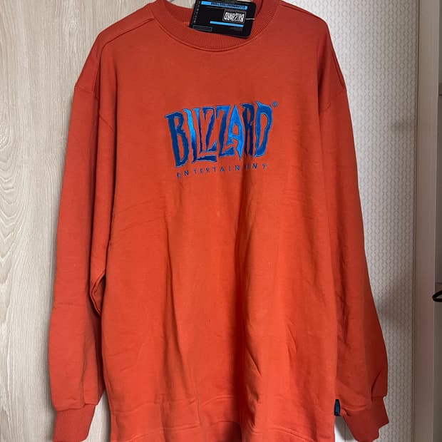 블리자드 blizard 프로모션 오렌지 스웻셔츠 맨투맨
