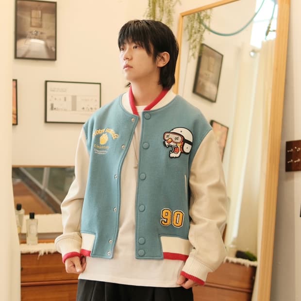 STU 22ss 노트리 바시티 자켓 L