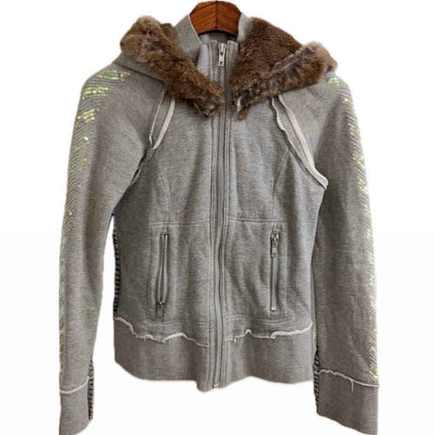 빈티지 펑크 후드집업 퍼 울프죠