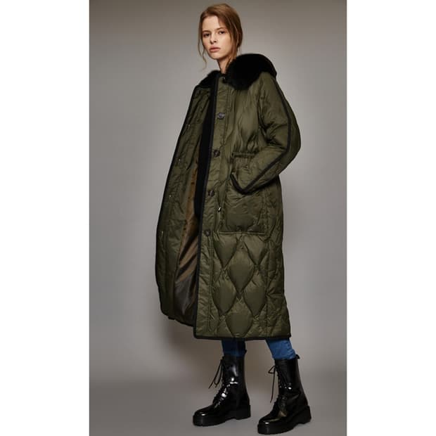 마쥬 maje 누빔 구스 롱 패딩