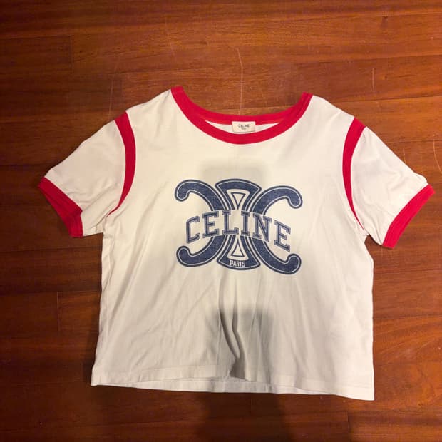 정품 셀린느 트리오페 링거 반팔 티셔츠 M 국내매장