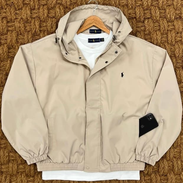 폴로 자수 후드 바람막이