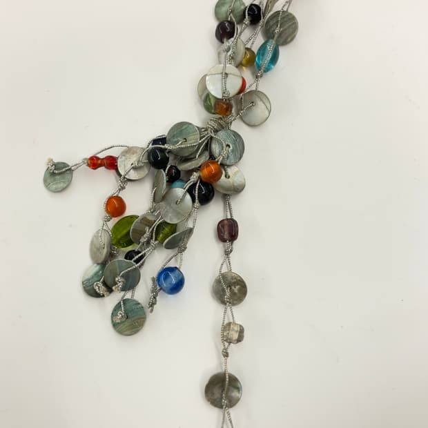 비즈 레이어드 참 & 목걸이 