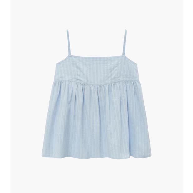 [마리떼 프랑스와 저버] 캐미솔 볼륨 블라우스 - 블루