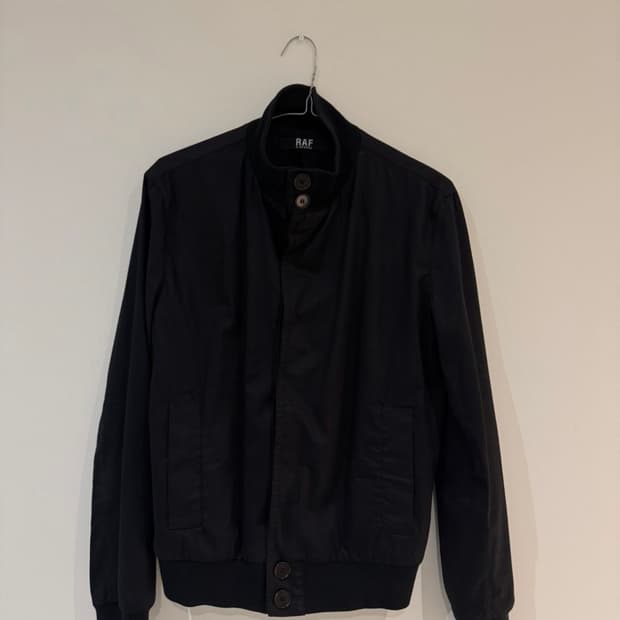 라프시몬스 Cropped Button Bomber Jacket