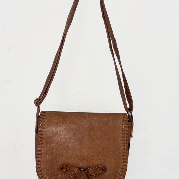 리얼 레더 빈티지 크로스백 (element)