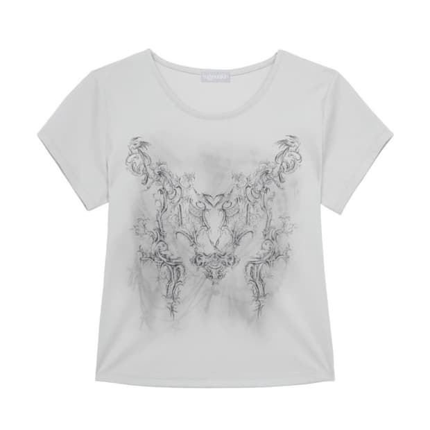 허그유어스킨 rococo T shirts HS ver (gray)