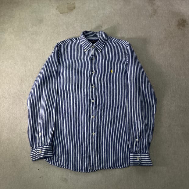 100 폴로랄프로렌 스트라이프 린넨 셔츠