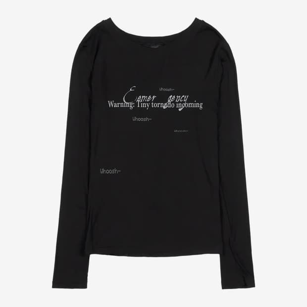 (에스파윈터착용) 팬시클럽 백 크로스 롱슬리브 BLACK