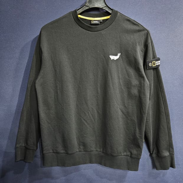 내셔널지오그래픽 블랙 남성 세미오버핏 95 맨투맨 