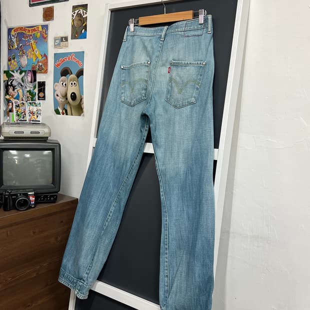 Levis 리바이스 엔지니어드 진 나팔핏 부츠컷 연청 데님 팬츠