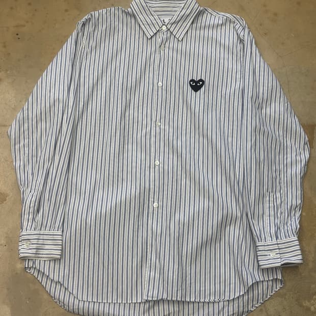 🫶🏻 꼼데가르송 Stripe 블랙 와펜 셔츠 🫶🏻