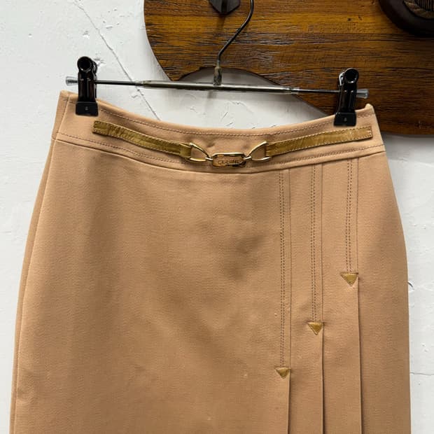 90s Italy Vintage CELINE Gold Chain Plea